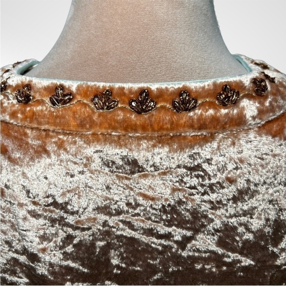 SOFT SURROUNDINGS Crushed Velvet Moroccan Beaded Tunic in Pink, Size PXS EUC - Picture 7 of 14